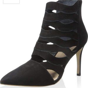 Loeffler Randall Black Suede Cut-Out Bootie Sz 37